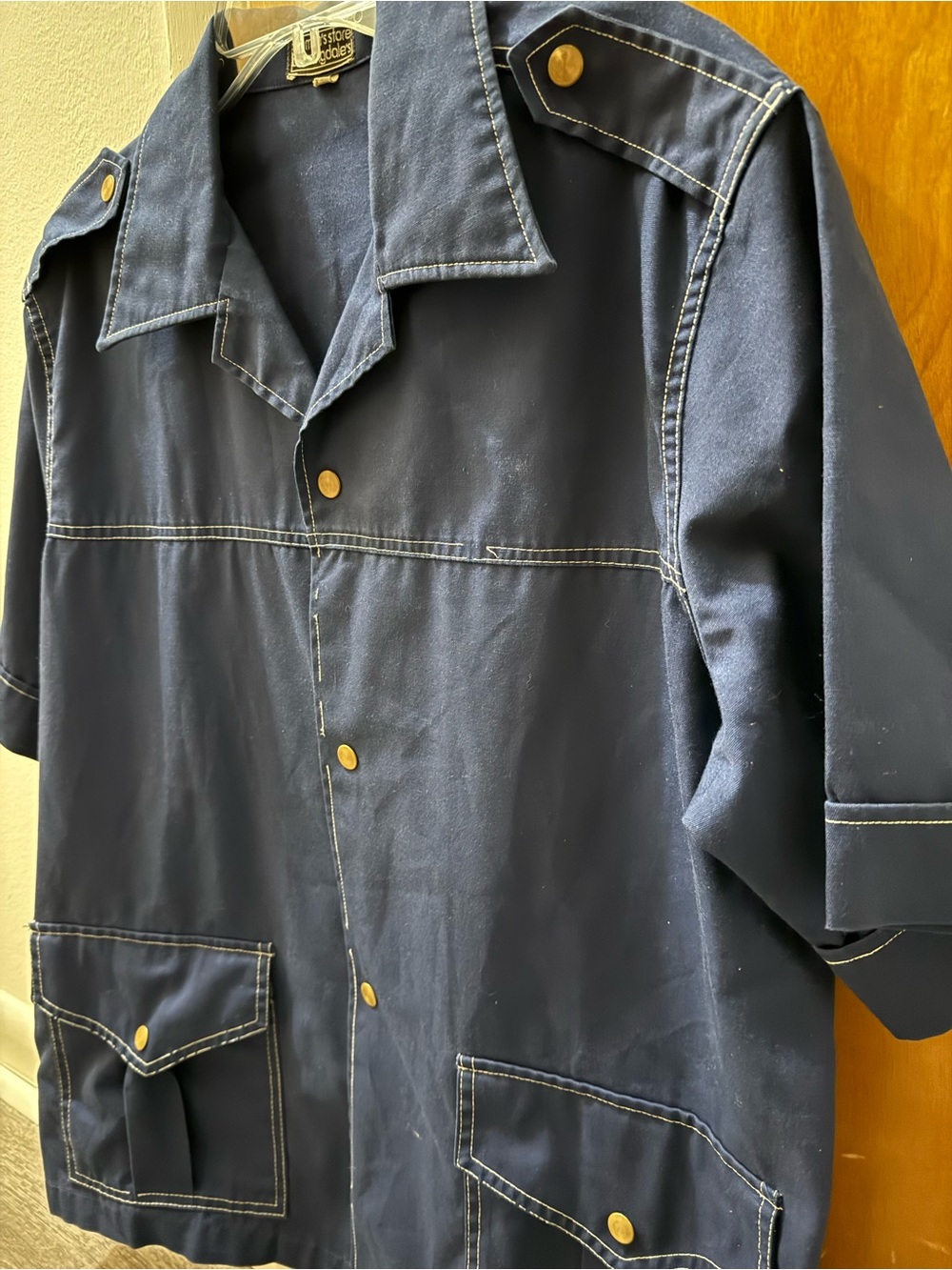 Vintage Bloomingdale’s  Navy Field short sleeve jacket/bottom shirt size XL